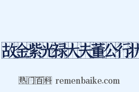 故金紫光禄大夫董公行状是什么意思的图片